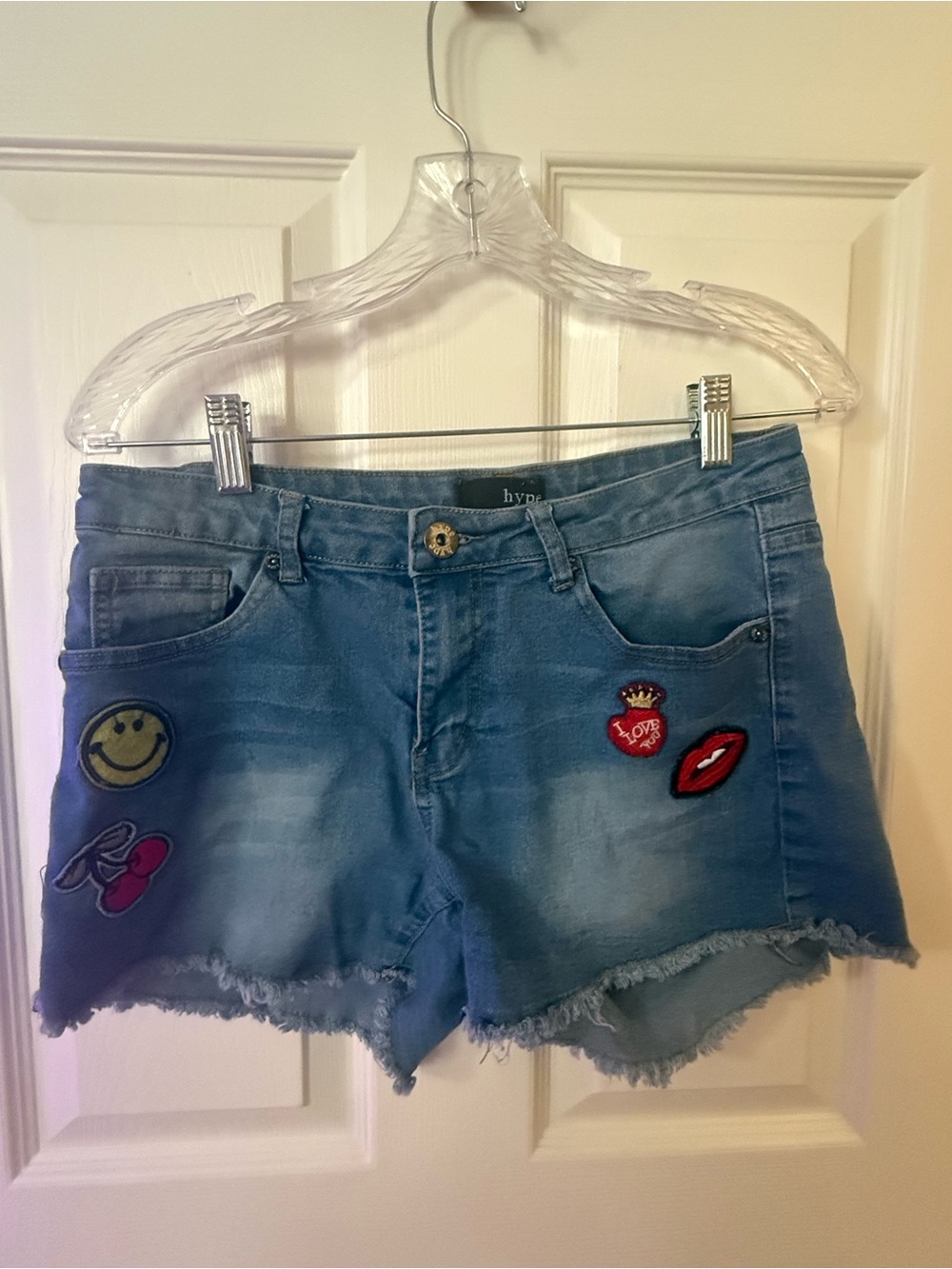 Hype Blue Denim Patchwork Women’s Shorts